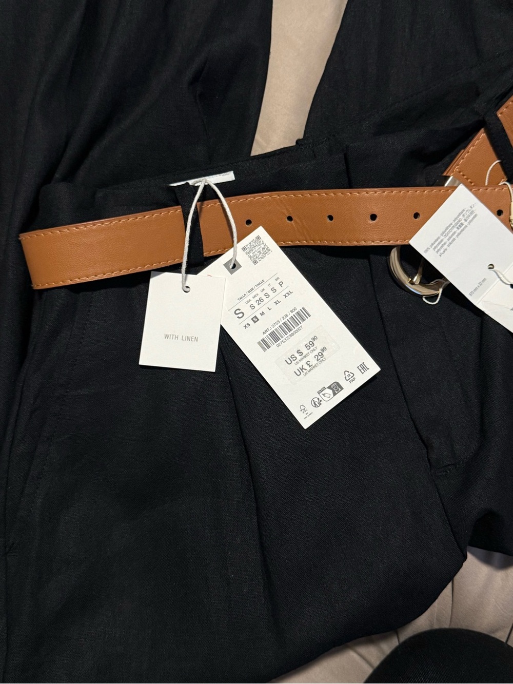 Zara Black linen pants